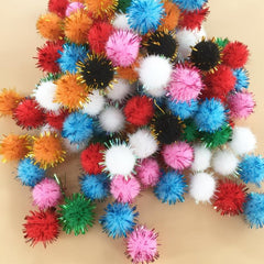 150pc Multicolored Glitter Poms for Crafts