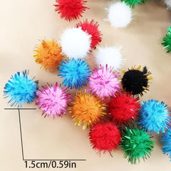150pc Multicolored Glitter Poms for Crafts