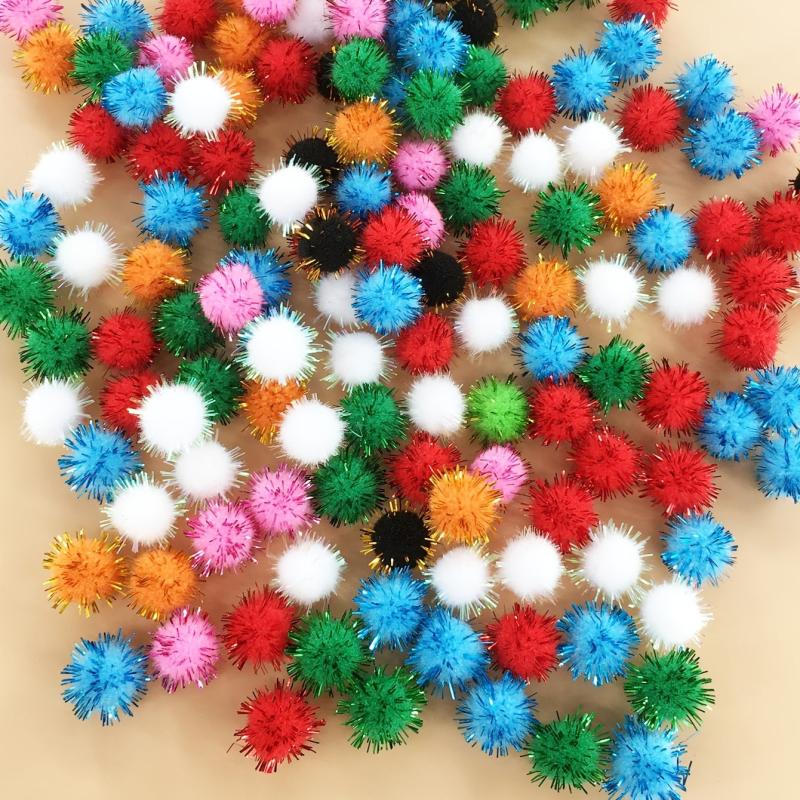 150pc Multicolored Glitter Poms for Crafts