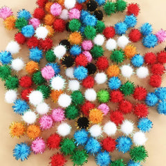150pc Multicolored Glitter Poms for Crafts