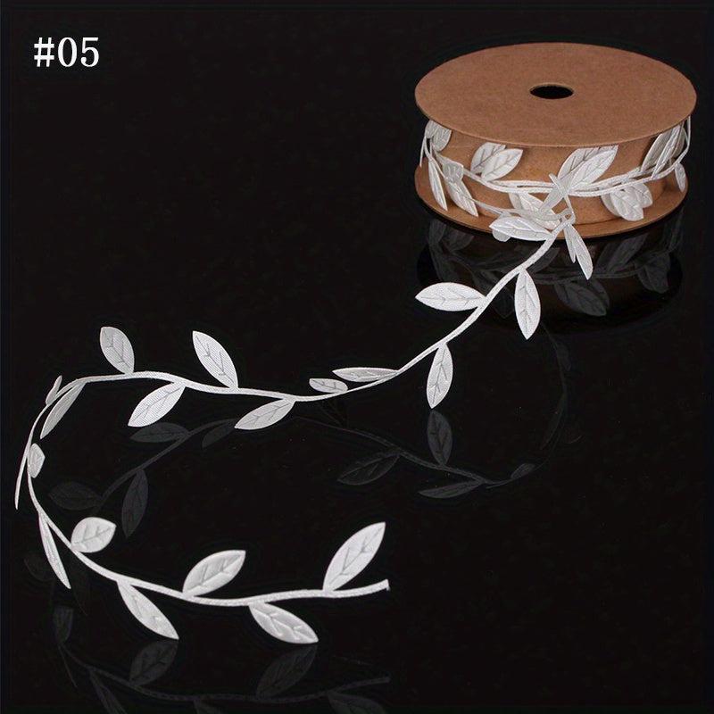 1yd Embossed Leaves Nonwoven Ribbon Lace Snowflake Christmas Leaf Decoration