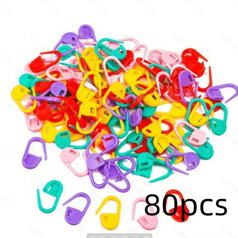 80pcs Mini Knitting Crochet Marker Plastic Safety Locking Stitch Markers