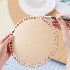 1pc Round Basket Bottom DIY Storage Natural Wooden Board