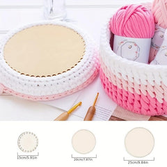 1pc Round Basket Bottom DIY Storage Natural Wooden Board