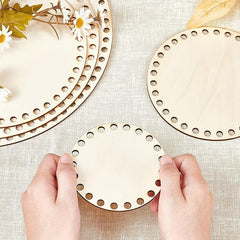 1pc Round Basket Bottom DIY Storage Natural Wooden Board