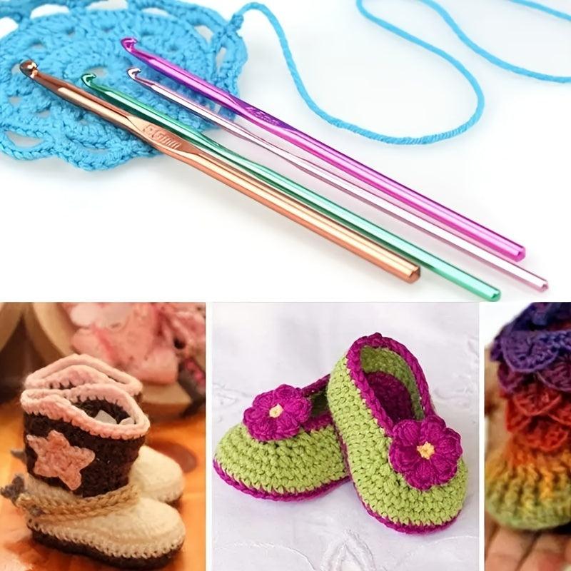 12pcs Multicolor Aluminum Crochet Hooks 2-8mm