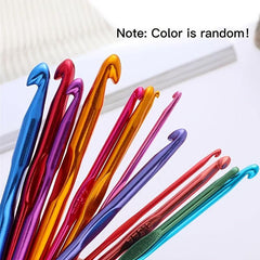 12pcs Multicolor Aluminum Crochet Hooks 2-8mm
