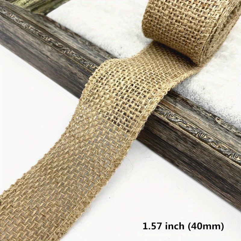 2 Yards Natural Jute Burlap Hessian Ribbon Wedding Party Year Home Decor DIY Cra