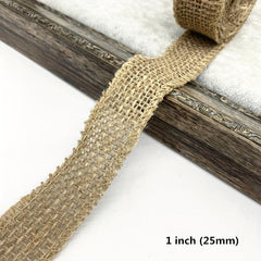 2 Yards Natural Jute Burlap Hessian Ribbon Wedding Party Year Home Decor DIY Cra