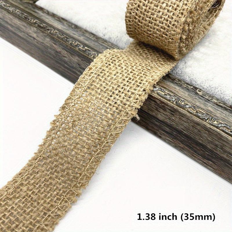 2 Yards Natural Jute Burlap Hessian Ribbon Wedding Party Year Home Decor DIY Cra