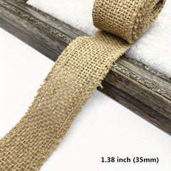 2 Yards Natural Jute Burlap Hessian Ribbon Wedding Party Year Home Decor DIY Cra