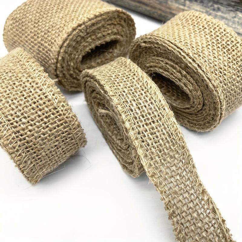 2 Yards Natural Jute Burlap Hessian Ribbon Wedding Party Year Home Decor DIY Cra