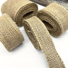2 Yards Natural Jute Burlap Hessian Ribbon Wedding Party Year Home Decor DIY Cra