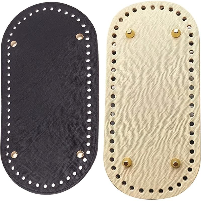 2pcs Woven Oval Bag Bottom PU Leather Holder DIY Handbag Oval Bottom