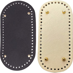 2pcs Woven Oval Bag Bottom PU Leather Holder DIY Handbag Oval Bottom