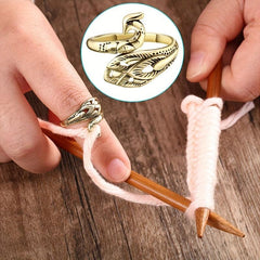Adjustable Finger Thimble Yarn Guide Loop Crochet Tool