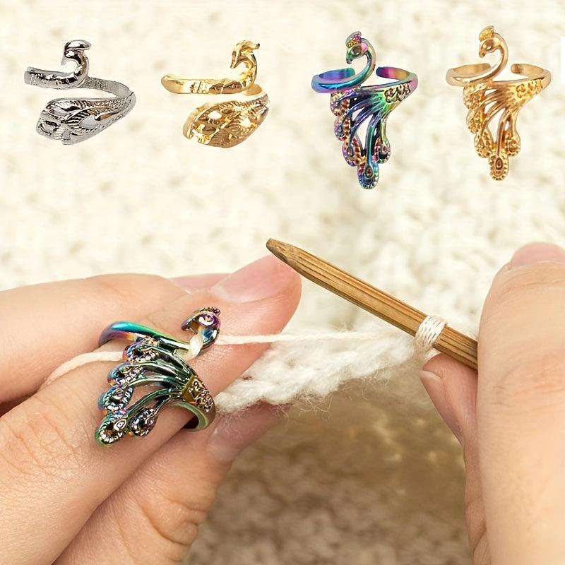 Adjustable Finger Thimble Yarn Guide Loop Crochet Tool