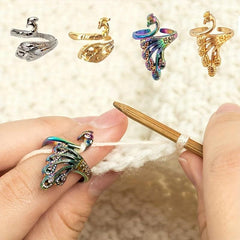 Adjustable Finger Thimble Yarn Guide Loop Crochet Tool