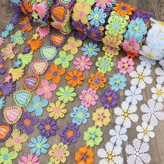 2 Yards Embroidery Lace Trim Sewing Lace Ribbon for DIY Crafts Supplies