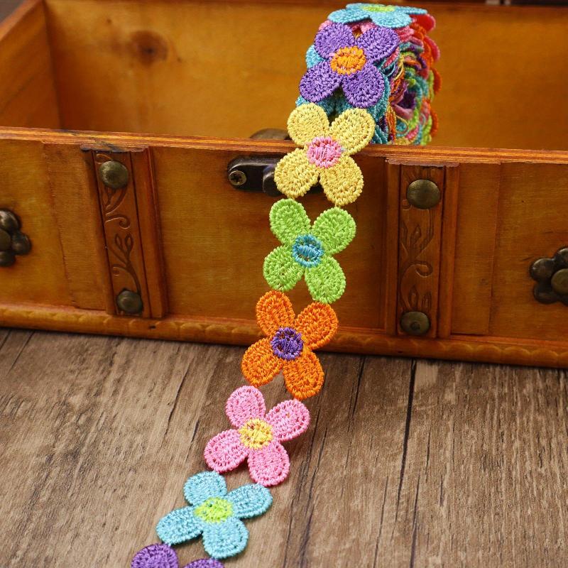 2 Yards Embroidery Lace Trim Sewing Lace Ribbon for DIY Crafts Supplies