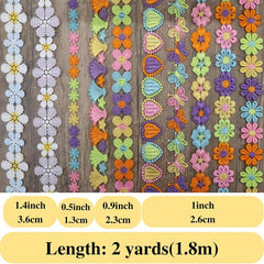 2 Yards Embroidery Lace Trim Sewing Lace Ribbon for DIY Crafts Supplies