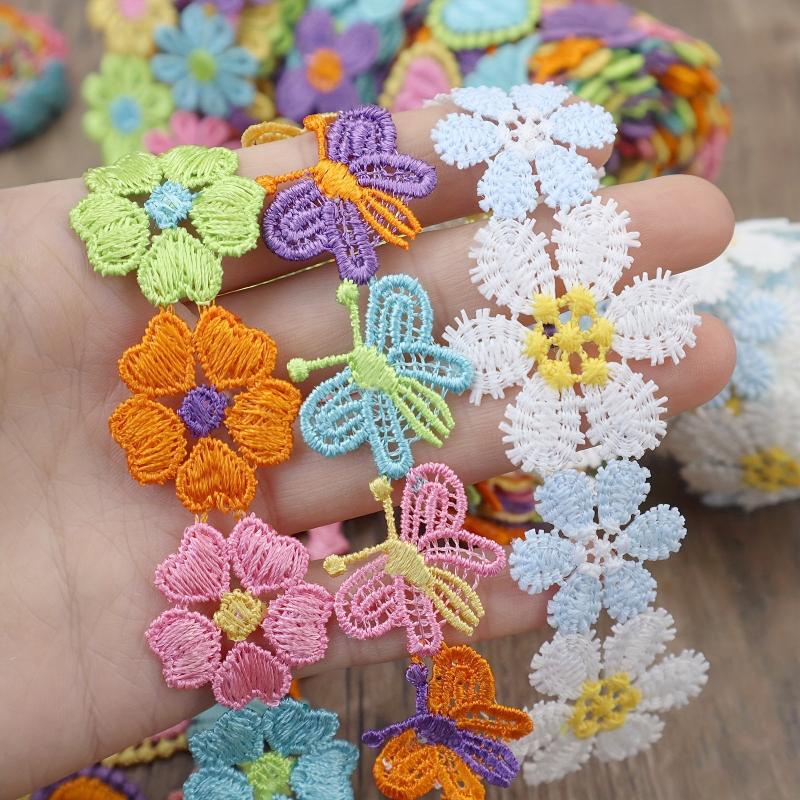 2 Yards Embroidery Lace Trim Sewing Lace Ribbon for DIY Crafts Supplies