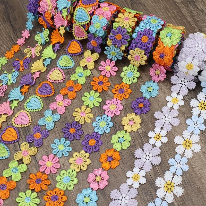 2 Yards Embroidery Lace Trim Sewing Lace Ribbon for DIY Crafts Supplies