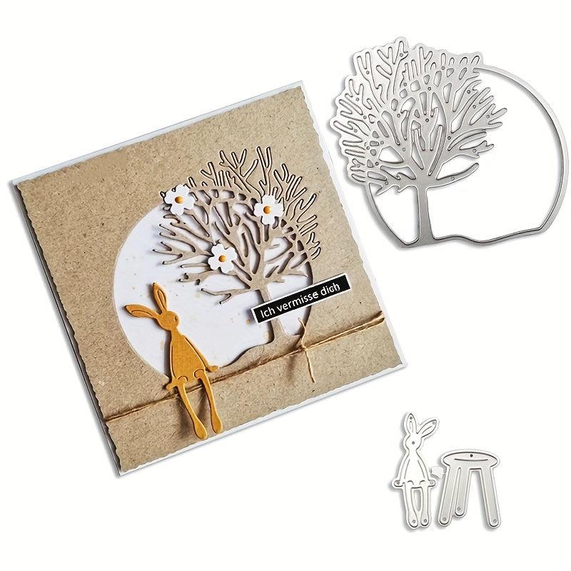 Tree Frame Bunny Metal Cutting Dies Stencil DIY Scrapbooking