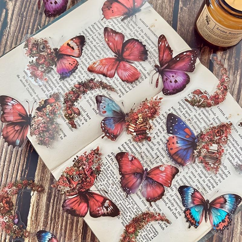30 Butterfly Flower DIY Decorative Stickers Pack Scrapbook Label