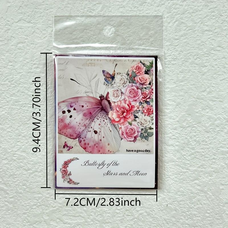 30 Butterfly Flower DIY Decorative Stickers Pack Scrapbook Label