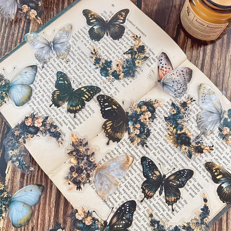 30 Butterfly Flower DIY Decorative Stickers Pack Scrapbook Label