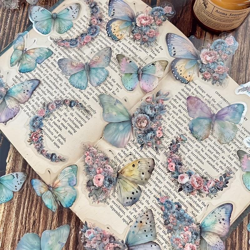 30 Butterfly Flower DIY Decorative Stickers Pack Scrapbook Label