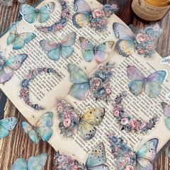 30 Butterfly Flower DIY Decorative Stickers Pack Scrapbook Label