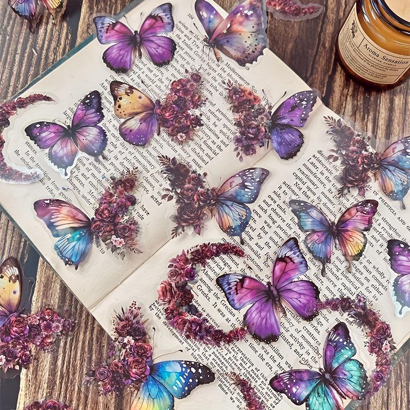 30 Butterfly Flower DIY Decorative Stickers Pack Scrapbook Label