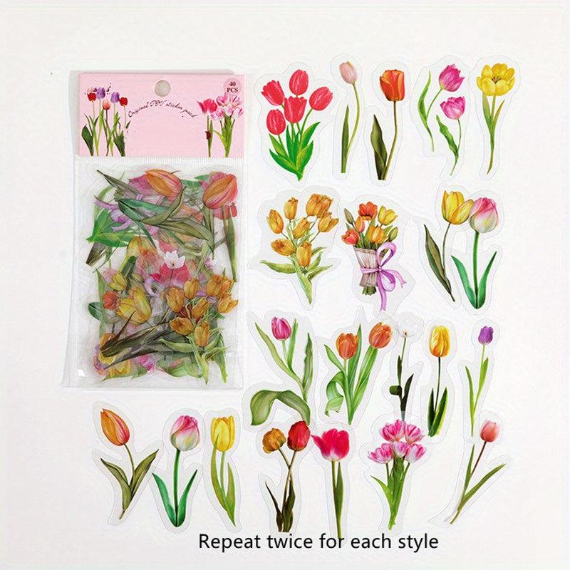 40pcs Daisy Mushroom Decorative Sticker Scrapbooking DIY Label Stationery