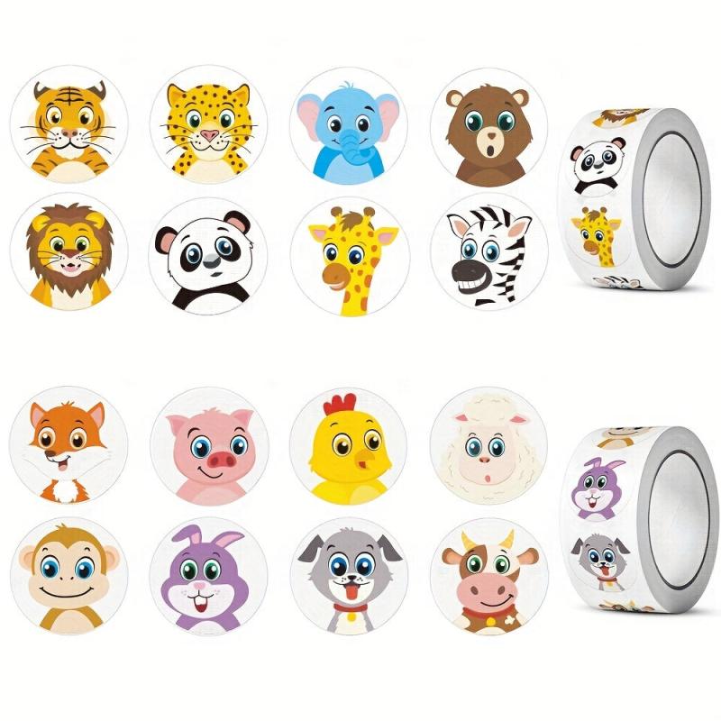500 Grassland Livestock Animal Stickers Roll - Classroom Party Decor