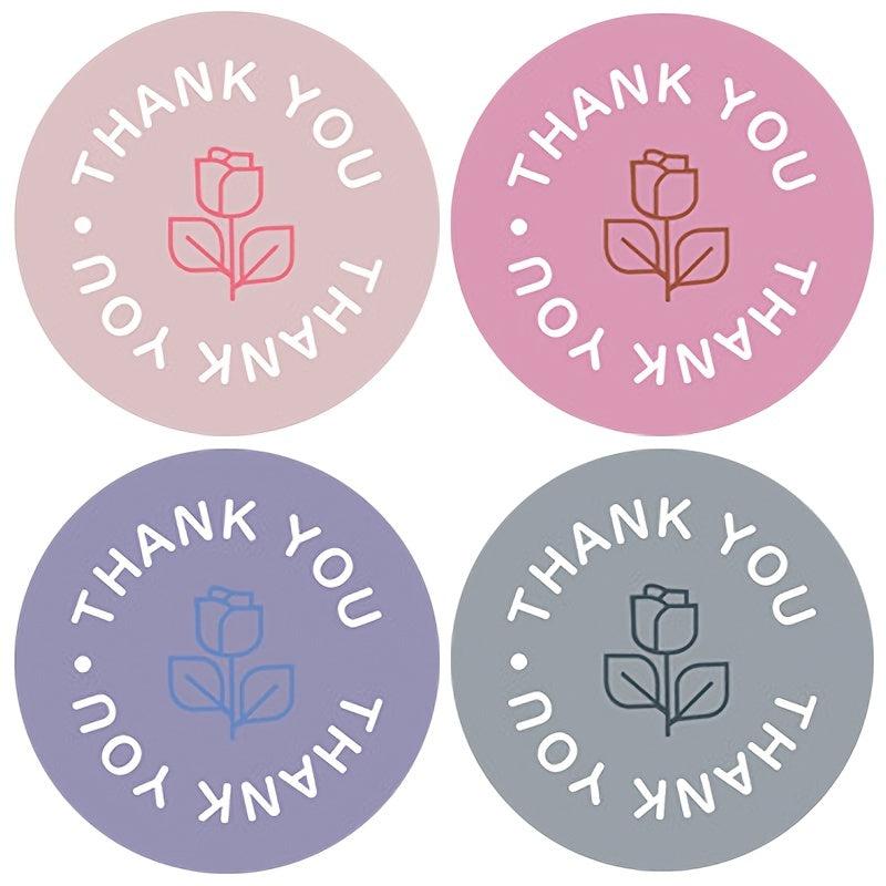 500pcs Rose Thank You Stickers for Gift Packaging