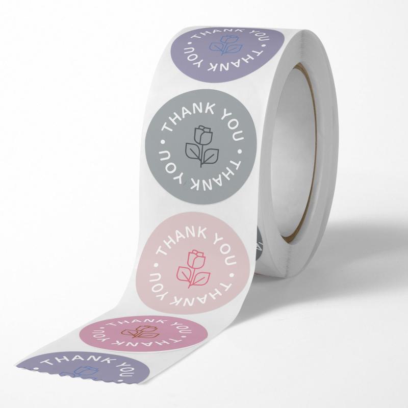 500pcs Rose Thank You Stickers for Gift Packaging