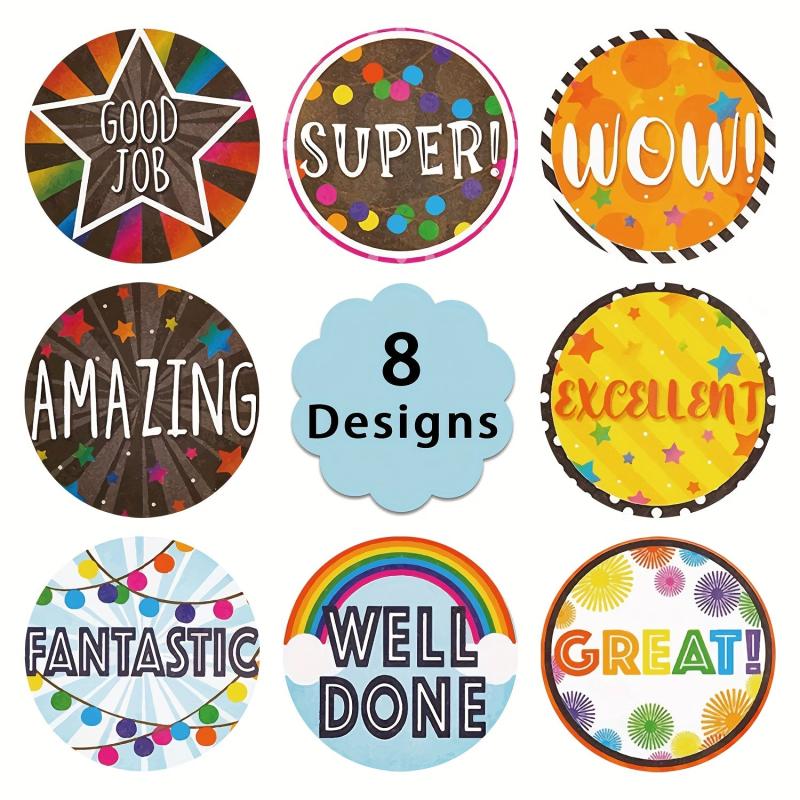 500pcs 1 inch 8 Reward Stickers Self-adhesive Labels