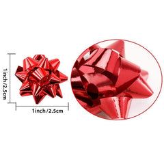 50pcs Mini Christmas Bows 2 Metallic Star Mini Gift Bow Holiday Presents