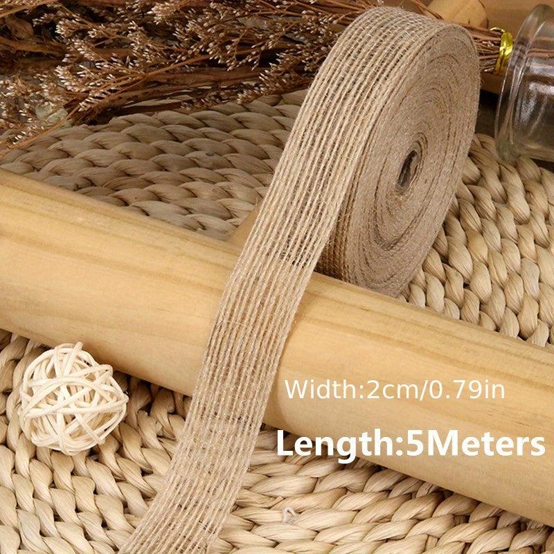 5M Roll 0 39Inch 1 5Inch Natural Jute Ribbon Bow Crafts DIY Vintage Jute Burlap