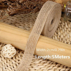 5M Roll 0 39Inch 1 5Inch Natural Jute Ribbon Bow Crafts DIY Vintage Jute Burlap