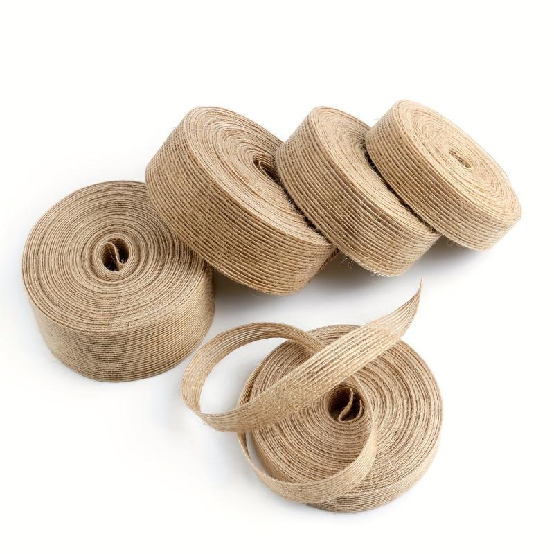 5M Roll 0 39Inch 1 5Inch Natural Jute Ribbon Bow Crafts DIY Vintage Jute Burlap