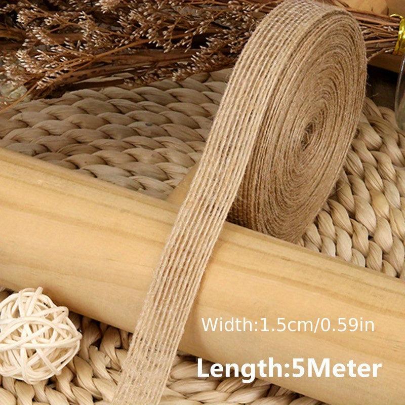 5M Roll 0 39Inch 1 5Inch Natural Jute Ribbon Bow Crafts DIY Vintage Jute Burlap