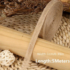 5M Roll 0 39Inch 1 5Inch Natural Jute Ribbon Bow Crafts DIY Vintage Jute Burlap