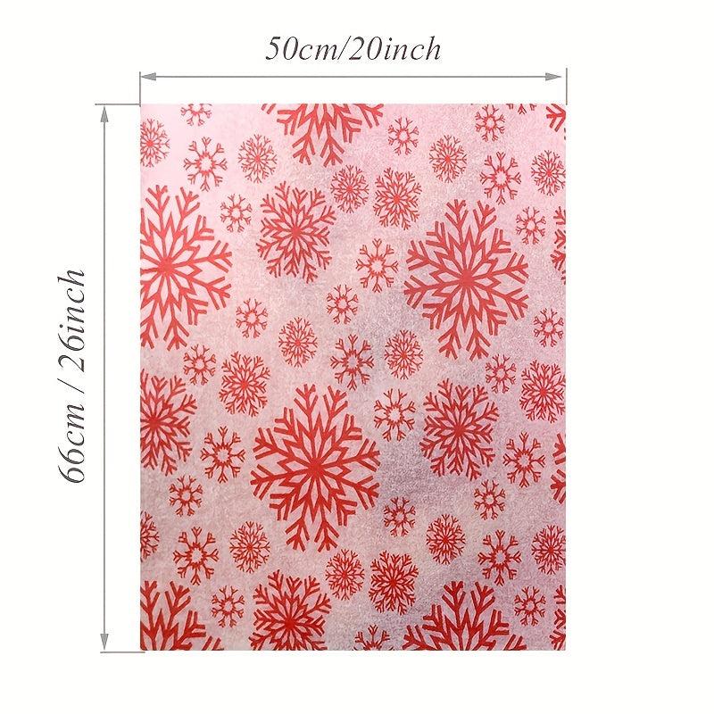 10pcs Snowflake Print Tissue Paper 50x66cm Xmas Wedding Flowers Packaging