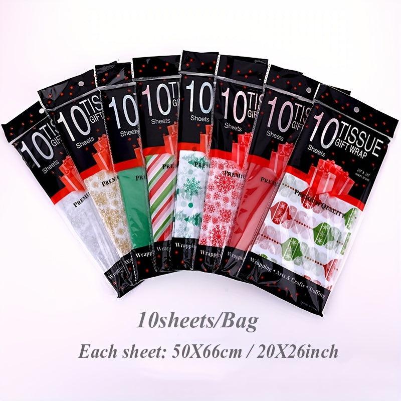 10pcs Snowflake Print Tissue Paper 50x66cm Xmas Wedding Flowers Packaging