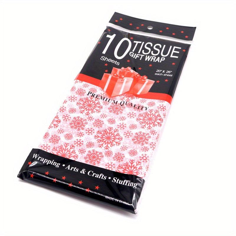 10pcs Snowflake Print Tissue Paper 50x66cm Xmas Wedding Flowers Packaging
