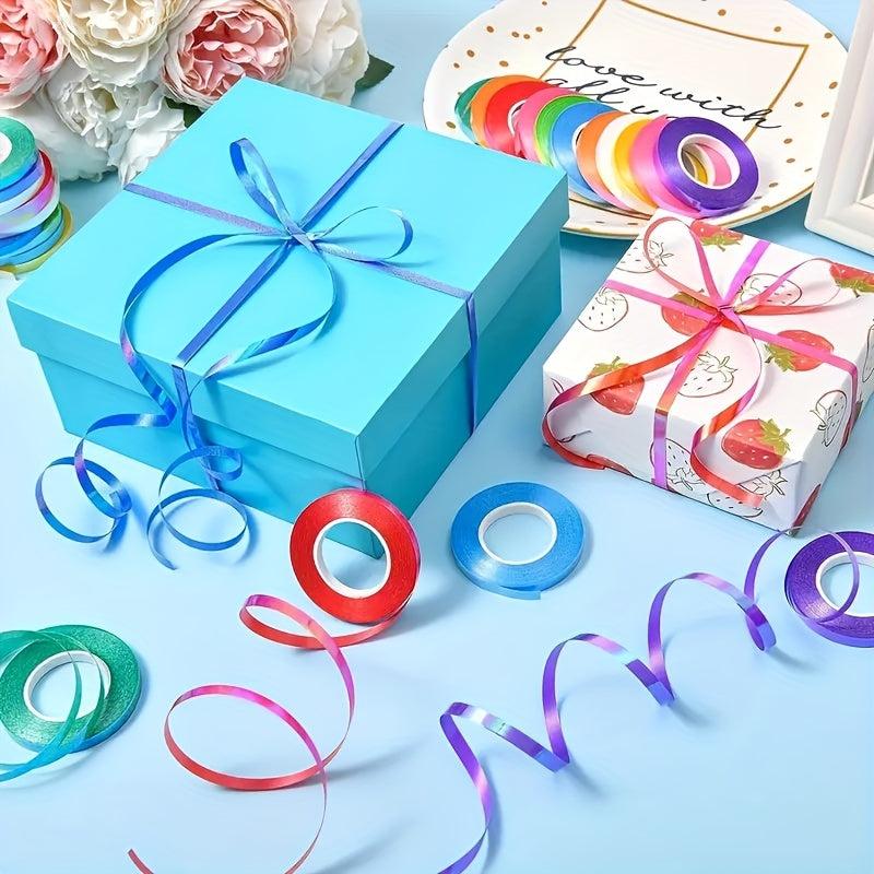 12 Rolls 10M Ribbon Balloons Wedding Birthday Gift Wrap Ribbon Bow DIY Decorativ