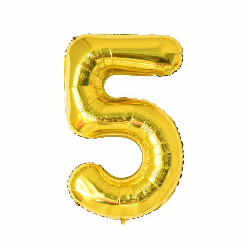 1pc 40 Inch Golden Digital Helium Aluminum Foil Birthday Party Balloon 0-9
